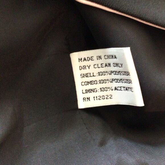 Talbots Black/Pink, Silk Like, Open, Flower Collared Detailed, Lined, Blazer- 12 - Picture 5 of 8